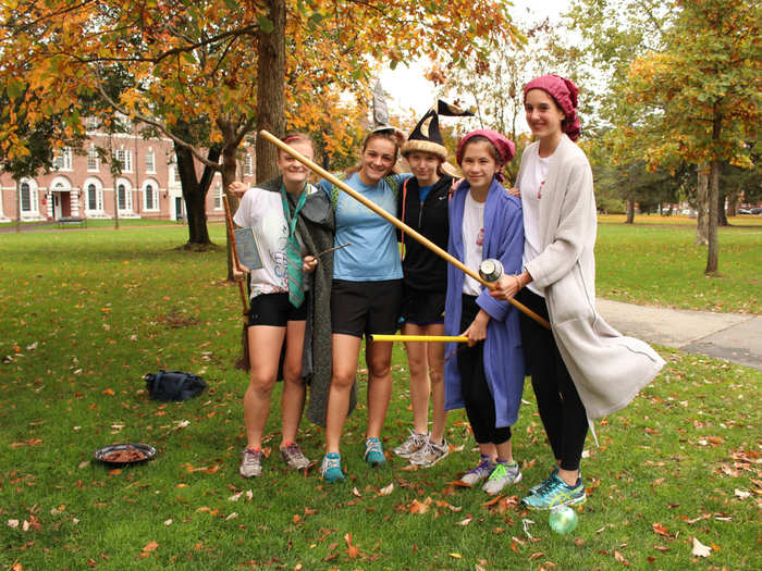 Late afternoon rolled around and that meant sports. Phillips Exeter requires students to participate in a physical education program four days a week. Luckily, students have 60 varsity and junior varsity teams in 20 different sports, as well as intramural clubs, to choose from.