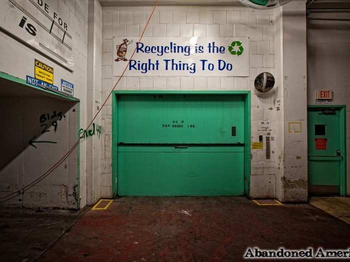 And signs for employees also still cover the walls.