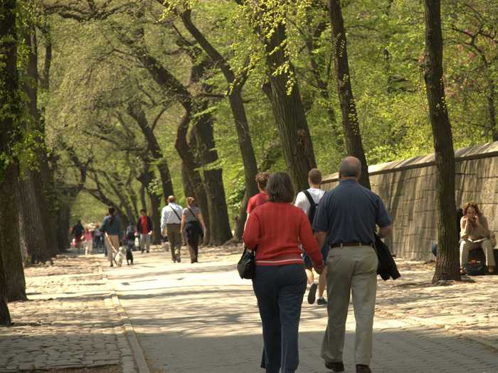 Path surrounding Central Park, present day.