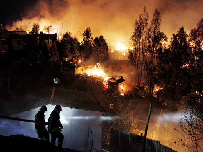 A terrifying forest fire tore through Valparaiso, Chile, in April.