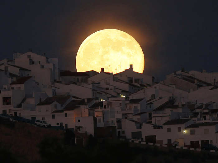 On Saturday, July 12, a supermoon rose over the Earth. Here it is over Olvera, Spain.