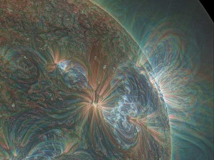 In January the sun started spewing forth an unusual type of solar eruption, which is captured in this composite image.