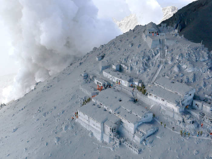 A Japanese volcano erupted without warning in September, covering mountain lodges in a coat of ash.