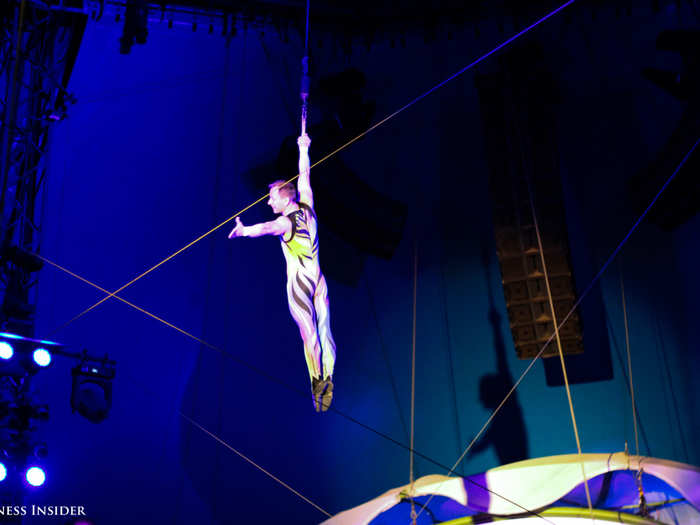 Maximov is also in charge of the final trick of the show, when he drops headfirst from high above the net before contorting his body at the last moment to avoid a broken neck. Maximov says he hopes to be working in the circus in some capacity for a long time. "I can