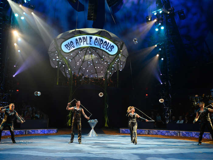 The Anastasini family dynasty stretches back nine generations, and has earned worldwide acclaim for the sheer perfection of their acts. Mother, father, and two sons currently perform the diabolo juggling (pictured) and Risley acts, which use the hands and feet.