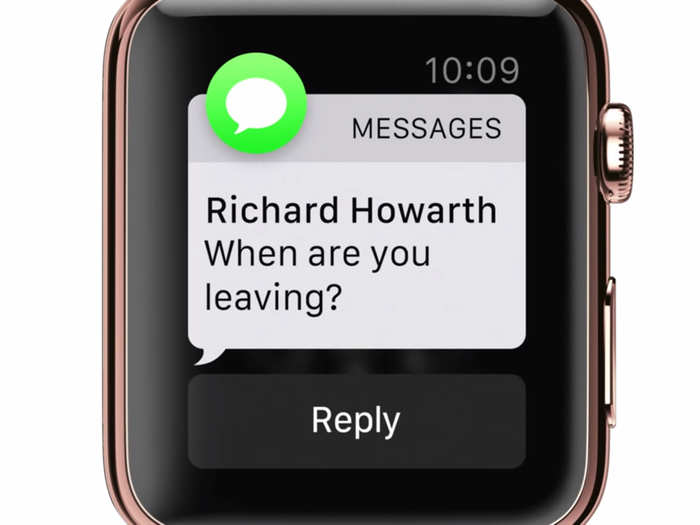 You can view incoming text messages on your wrist.