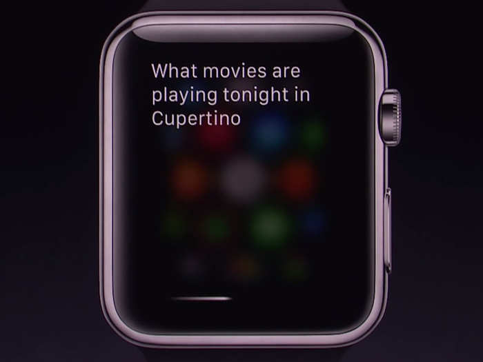 Siri works too. Just ask a question into your watch like you would on your iPhone.