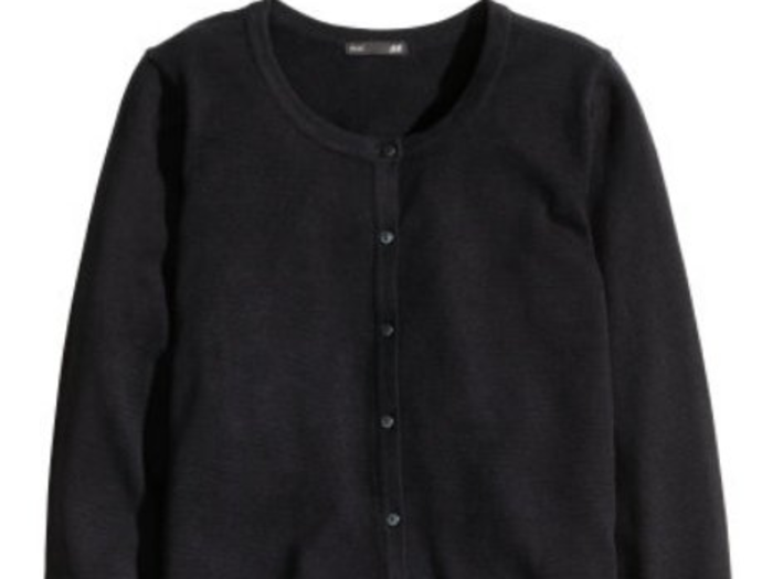 A black cardigan or blazer