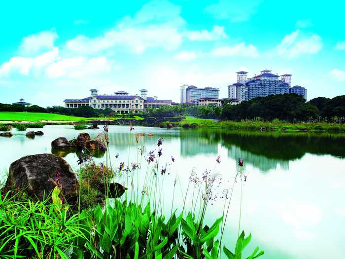 It is a massive golf resort with 10 golf courses.