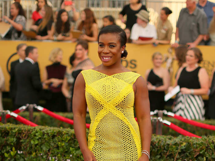 "Orange Is The New Black" winner Uzo Aduba in an Angel Sanchez dress.