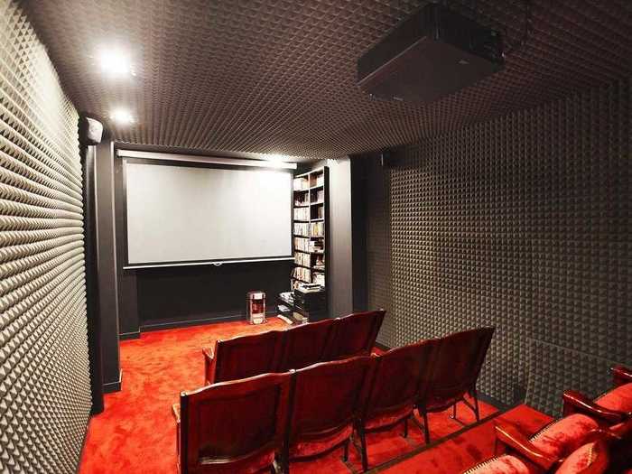 A 15-seat movie theater is the highlight for entertaining guests.