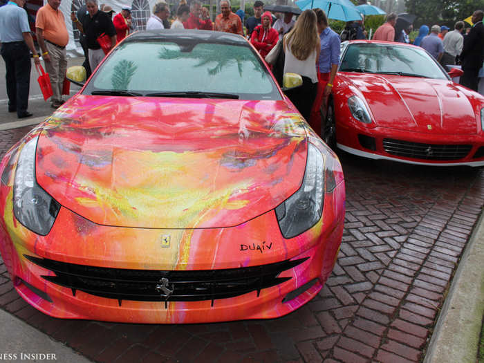 Not all of the Ferraris on display had impressive histories. A French-born artist turned this FF into a piece of art.