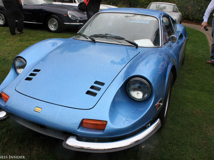 One of the coolest little cars on the field was this bright blue Dino 246 GT from 1973. Ferrari produced cars under the Dino name from 1968 to 1976. The little sports cars were meant to be a (relatively) low-priced alternative, but were eventually abandoned.