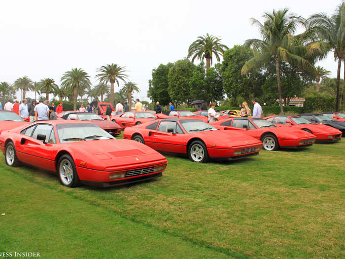 It was a sea of Ferrari red.