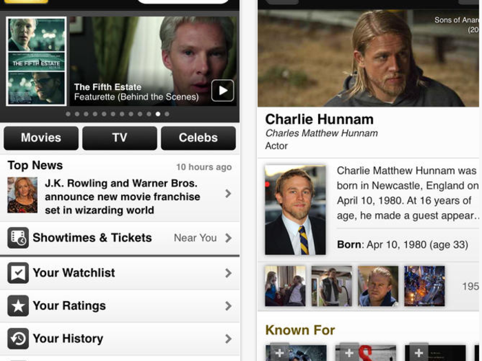 IMDb is the go-to app for learning about your favorite actors, movies, and TV shows.