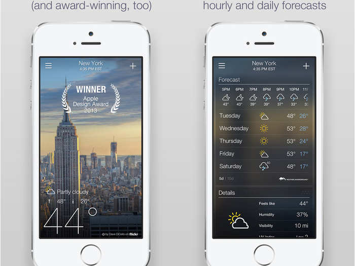 Yahoo Weather is the most gorgeous weather app out there.