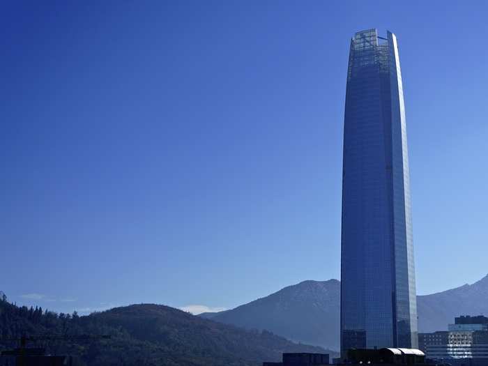 Torre Costanera, Santiago, Chile. With 300 metres, the Torre Costanera is the tallest building in Latin America.