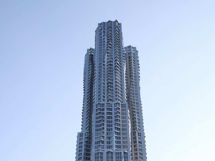 8 Spruce Street, New York, USA. The 265 metre-tall tower was designed by Frank Gehry, and completed in just four years.