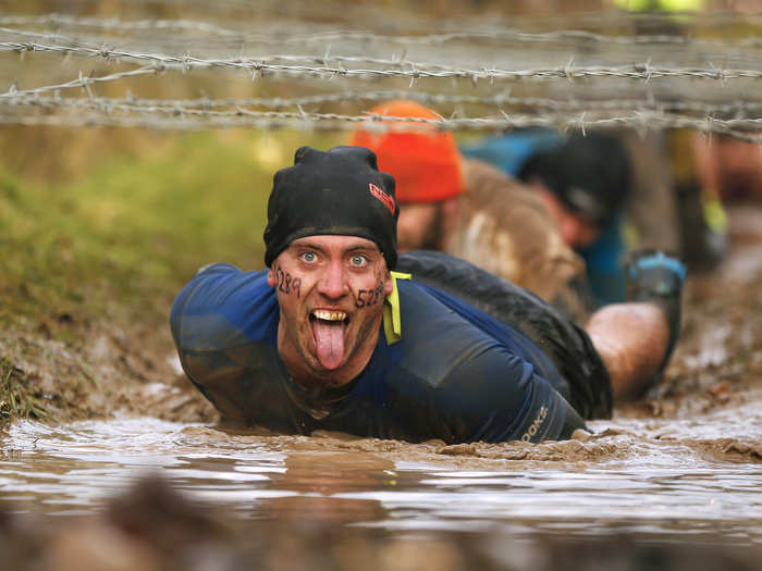 Crawling is a favourite Tough Guy activity: Here is the barbed-wire version.