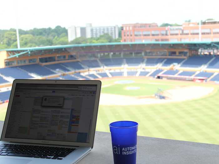 At Automated Insights, a startup that uses artificial intelligence to turn data into content, engineers can set up their laptops on a ledge that looks out on the Durham Bulls baseball stadium. Automated Insights made headlines last summer when it scored an investment from AOL cofounder Steve Case during a trip to Silicon Valley for Google for Entrepreneurs Demo Day. The startup is now automating 3,000 stories for the Associated Press each quarter, mostly focusing on earnings announcements.