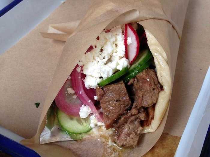 GREEK FOOD: Pork Shoulder Wrap at Souvla