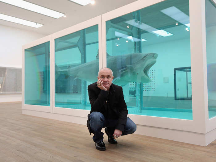 And a 14-foot shark preserved in formaldehyde, a work by Damien Hirst that cost him about $8 million.
