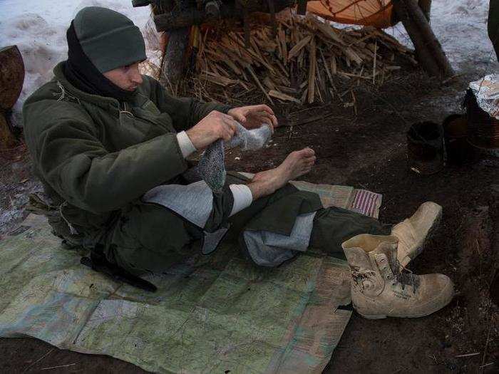 Students also learn more basic practical skills — they have to change socks in order to keep feet dry so as to avoid hypothermia.