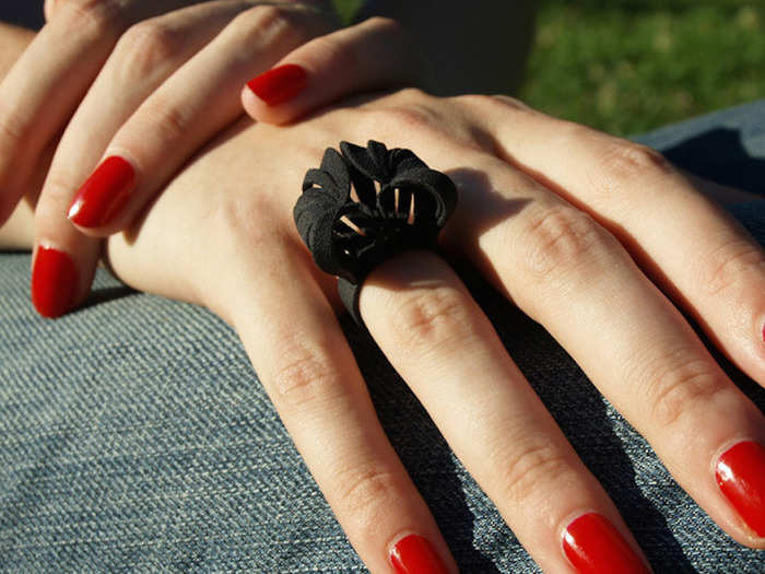 This twirly ring can be printed to size and also retails for $25