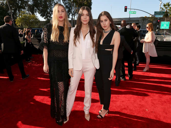 Haim the band in coordinated Stella McCartney and Chloe.