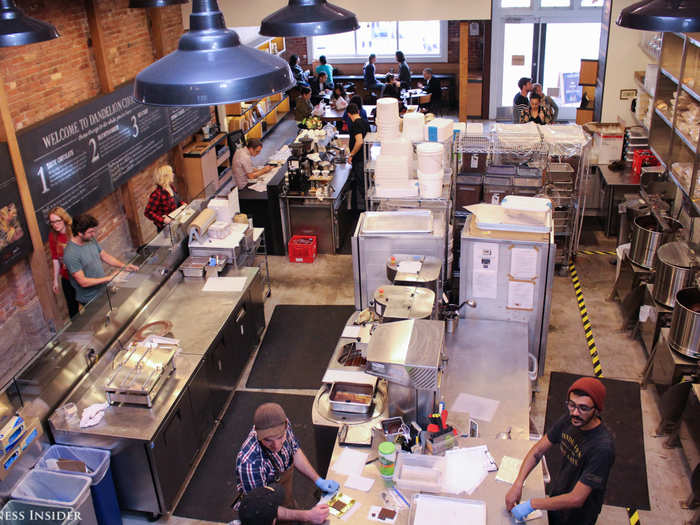 Doors opened in 2012 and a café was added a couple of months later. Every seat in the house provides a view into the chocolate making.