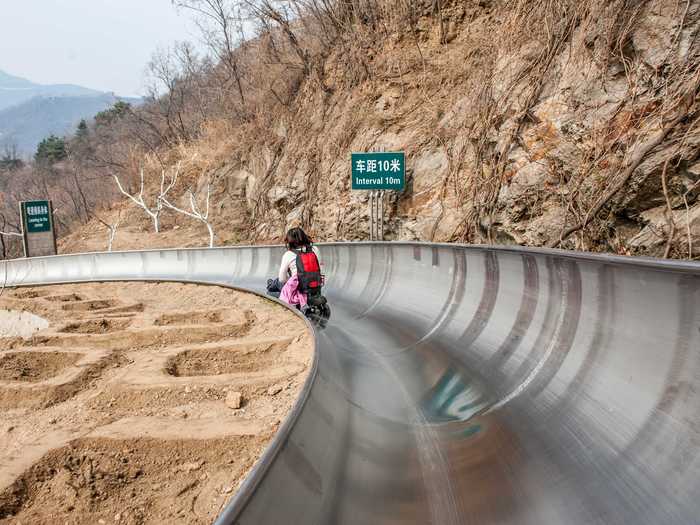 Slide down the Great Wall of China on the 5,184-foot-long toboggan run, which departs from a section of the wall in Mutianyu.