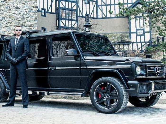 The INKAS-modified G63 AMG limo is truly menacing. Finished in matte black, the stretch limo dares to be messed with.