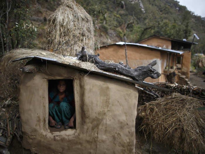 The rickety sheds, outside the home, often lack a proper door or window, so wild animals and snakes can get in, as well as freezing chills, and in some instances, rapists. Other women have died from asphyxiation or burned to death when they built fires in the cramped sheds.