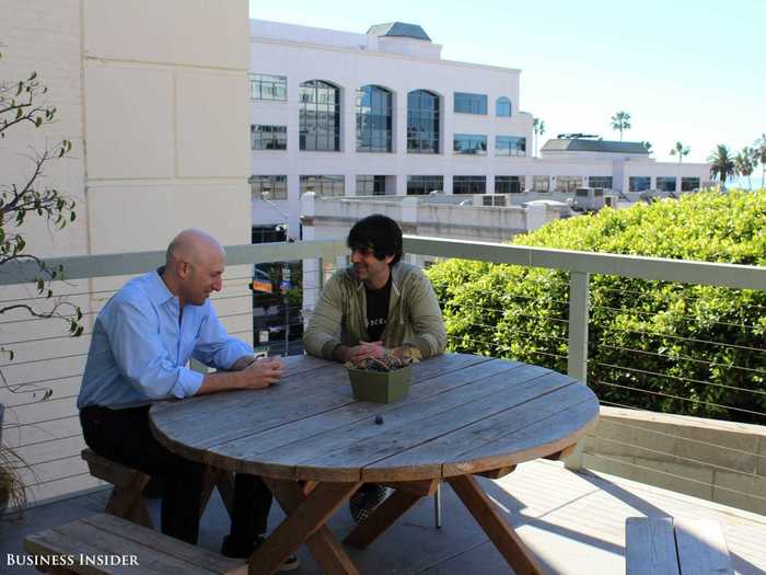 Managing director Jason Rapp and CRO David Fink enjoy the weather in an impromptu meeting.