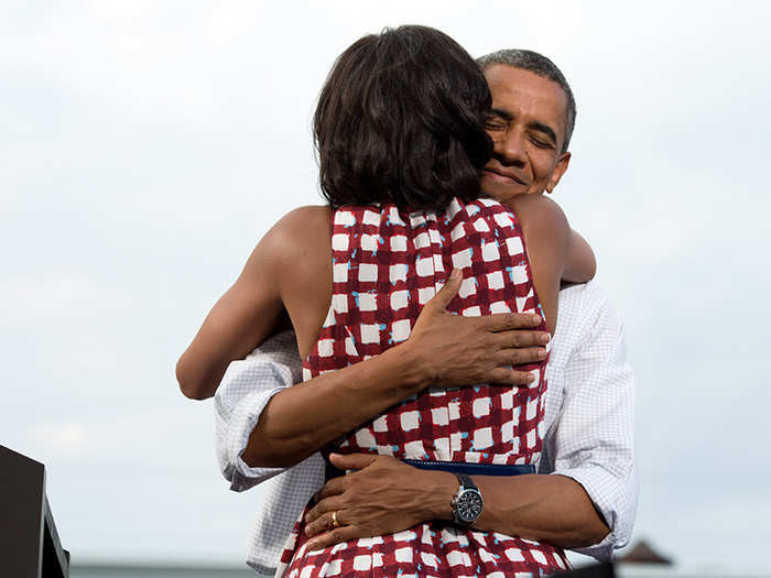 The Obamas made history with this August 2012 hug — this became the most tweeted photo of all time after Obama sent it out to his followers on election night.