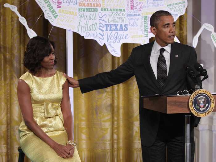 Barack introduces Michelle at the second annual "Kids