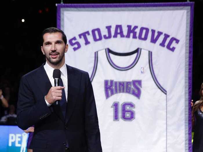 The Kings retired his number in 2014. He played 15 years in the NBA, finishing as one of the best international players ever.