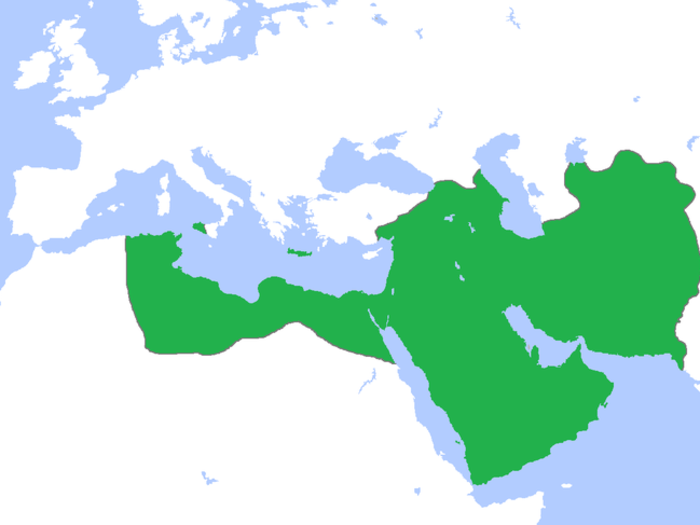 The Abbasid Caliphate covered 4.29 million square miles at its height in 850 before losing ground to the Ottomans, who captured the capital city, Cairo, in 1517.