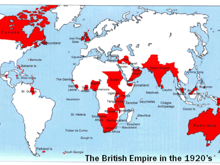 The British Empire stretched over 13 million square miles across several continents — 23 percent of the world