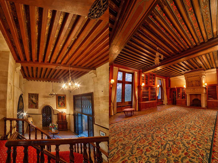 Exquisitely carved beams line nearly every ceiling of the house.