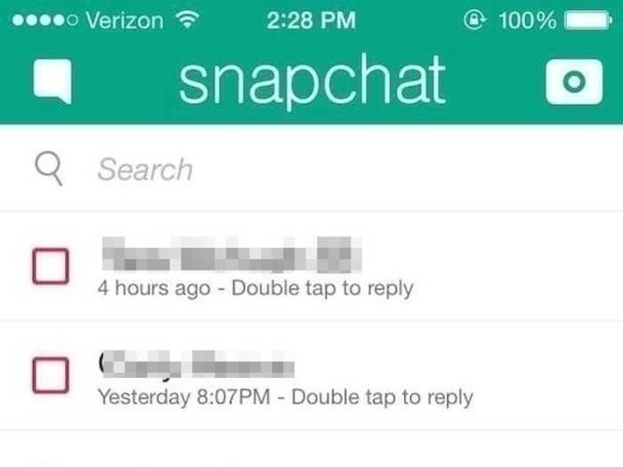 This is what your recently sent and received Snapchat page looks like.