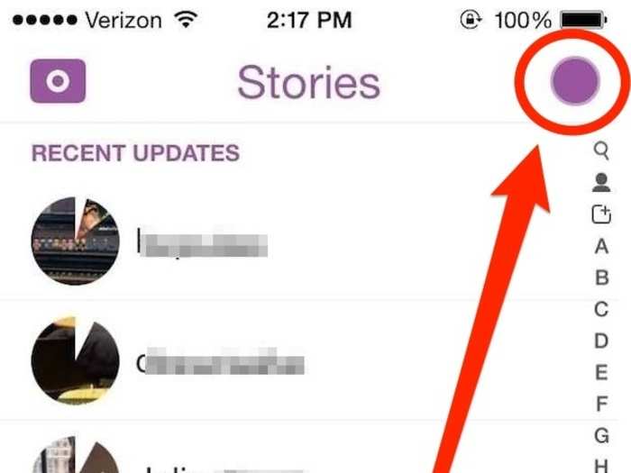 Press that purple button in the upper right hand corner to leave your stories and see another new Snapchat feature.