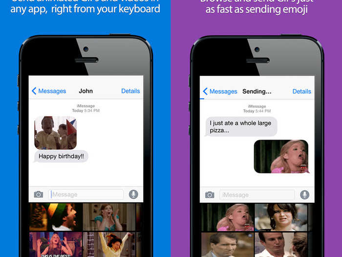 Send GIFs to your friends in a flash with GIF keyboard.