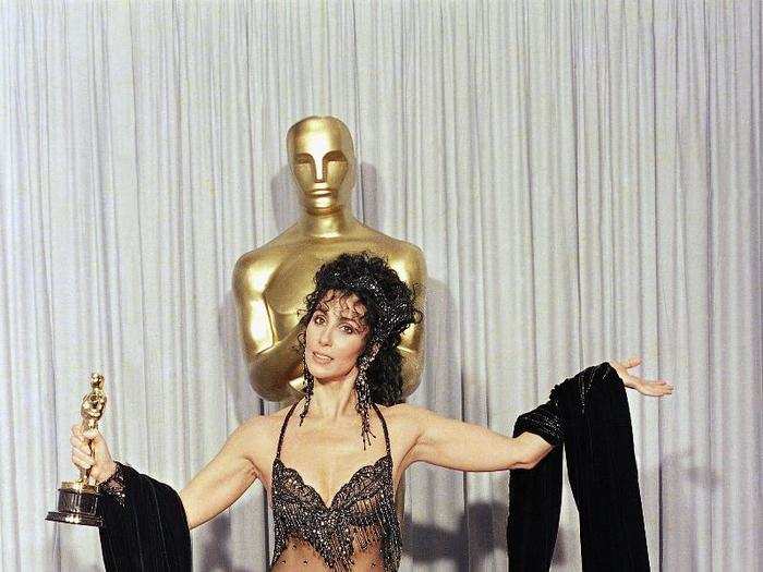 Cher wore her famous Bob Mackie ensemble in 1988 when she won for "Moonstruck."