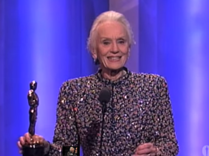 In 1990, Jessica Tandy shined — literally. She won for her performance in "Driving Miss Daisy."