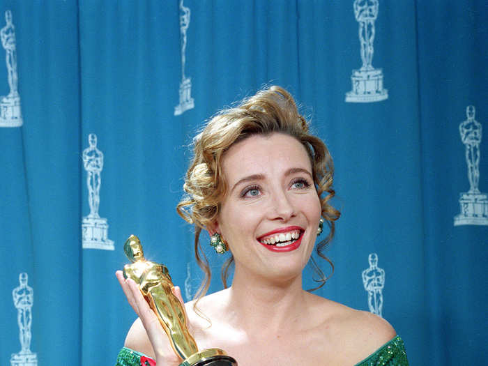 Emma Thompson won in 1993 for "Howards End." Check out that sequined top.