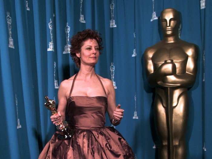 Susan Sarandon won in 1996 for "Dead Man Walking," and she wore a Dolce & Gabbana bronze gown. It didn