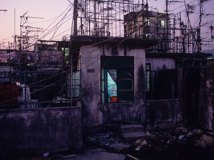 The Walled City had its own micro-climate, according to Girard, due to the massive amounts of tubing, wires, and open gutters snaking through the building. The lower levels were constantly hot, humid, and damp.