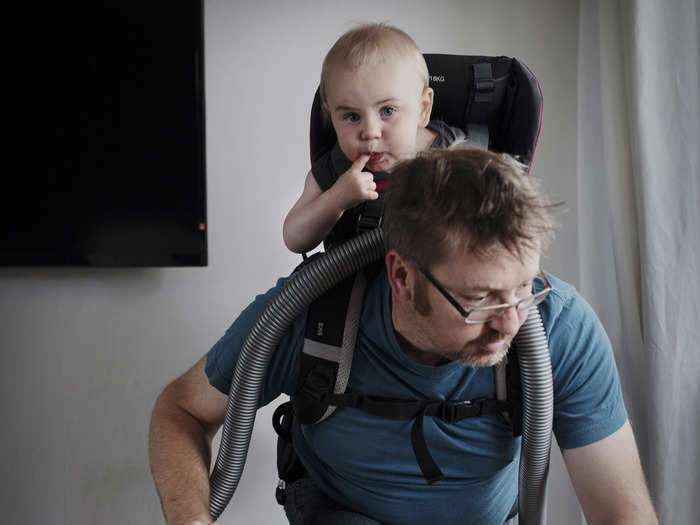 In Sweden, parents are incentivized to take off work to spend time with their kids. Photographer Johan Bavman took this photo and others to show Swedish fathers on paternity leave.