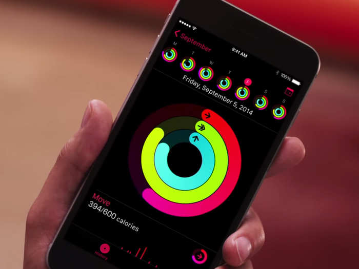 The fitness tracker also syncs with an app on your iPhone so you can get a deeper look at your stats.